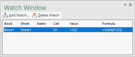 Where is the watch window in excel for mac 2017